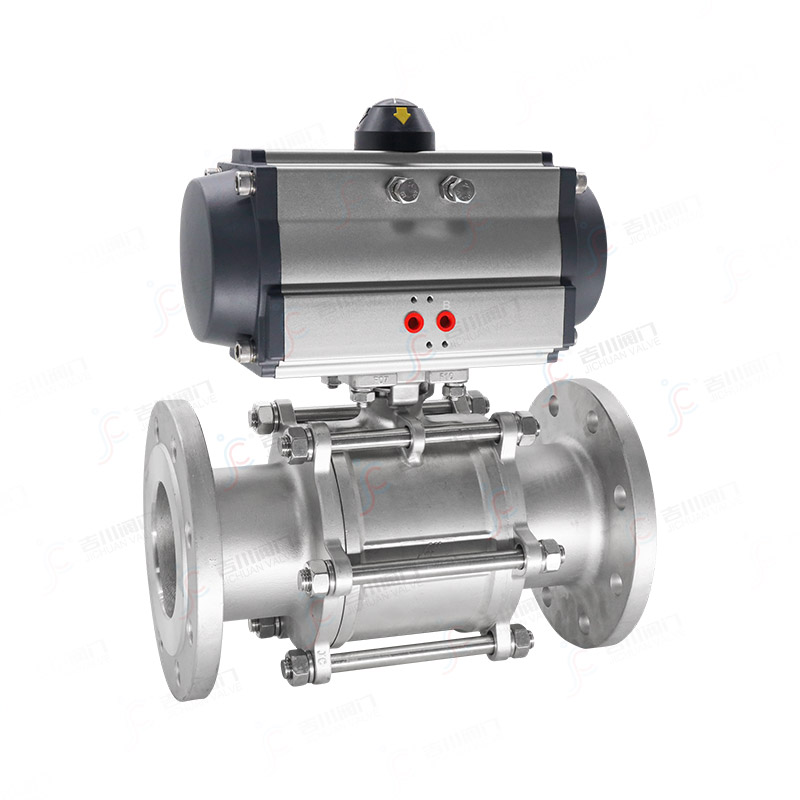 氣動(dòng)三片式法蘭球閥